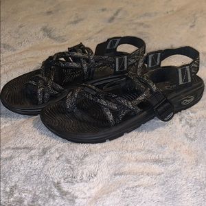 Black doubled straped chacos